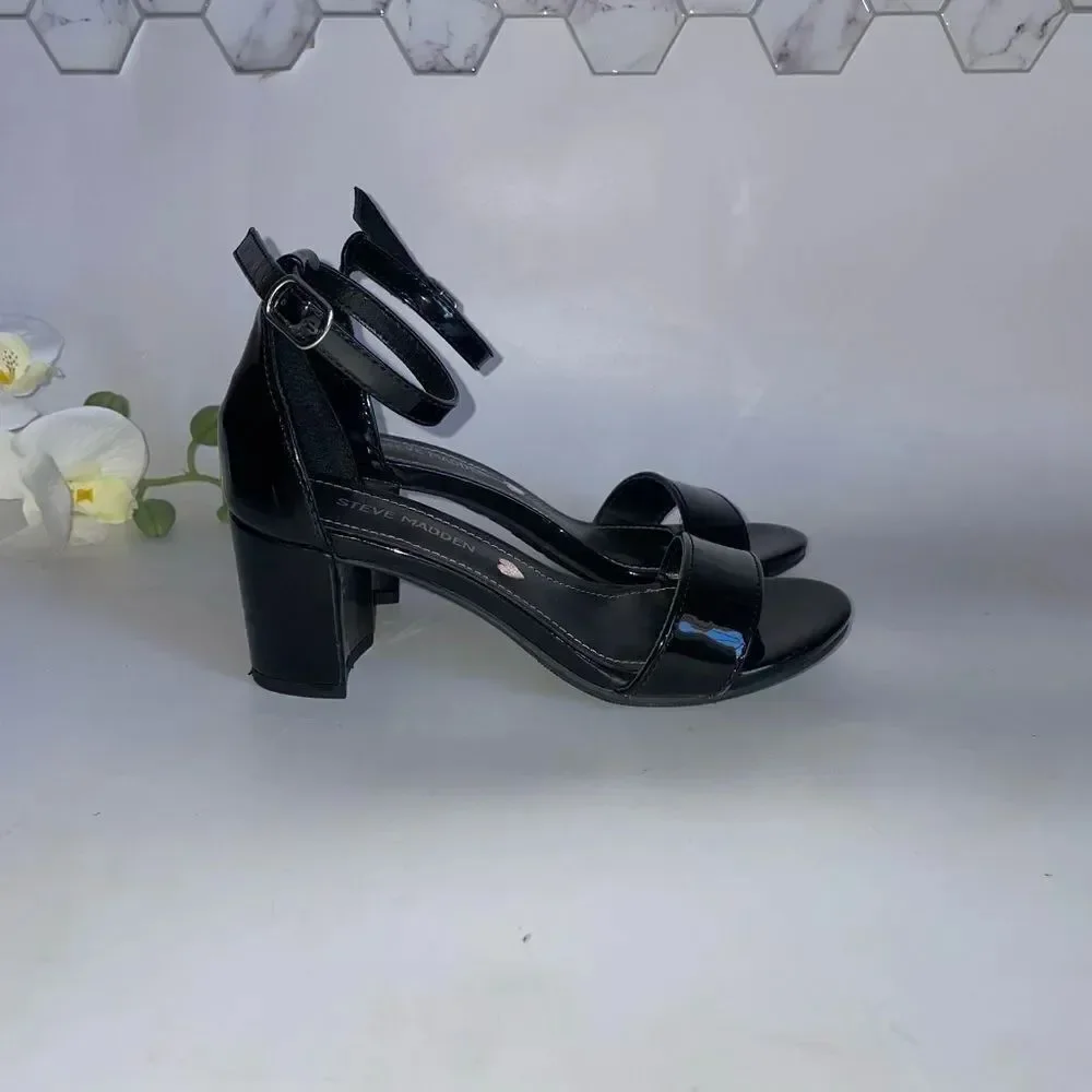 Steve Madden Black Heels with Ankle Strap
